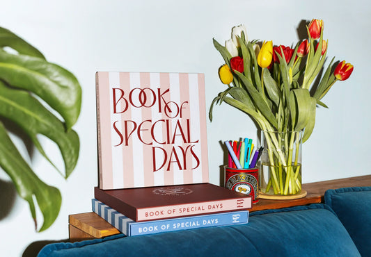 A Book of Special Days Heritage Red edition with coordinated slipcase — a modern memory book designed to become a family heirloom
