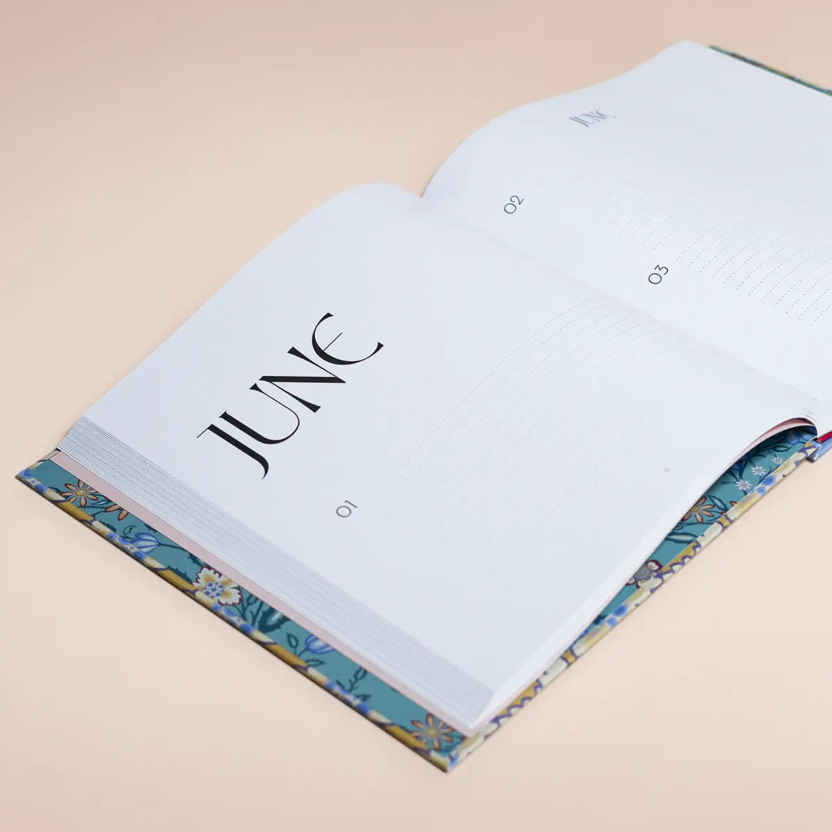 Book of Special Days Golden Garden open showing June page and premium dotted paper